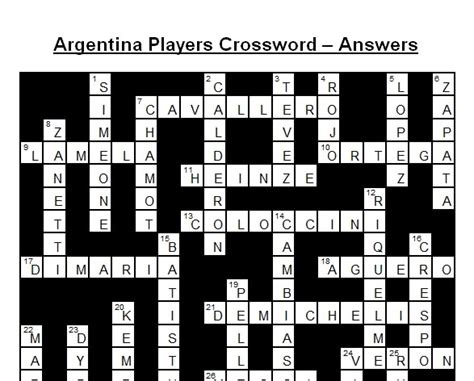 a as in argentina crossword